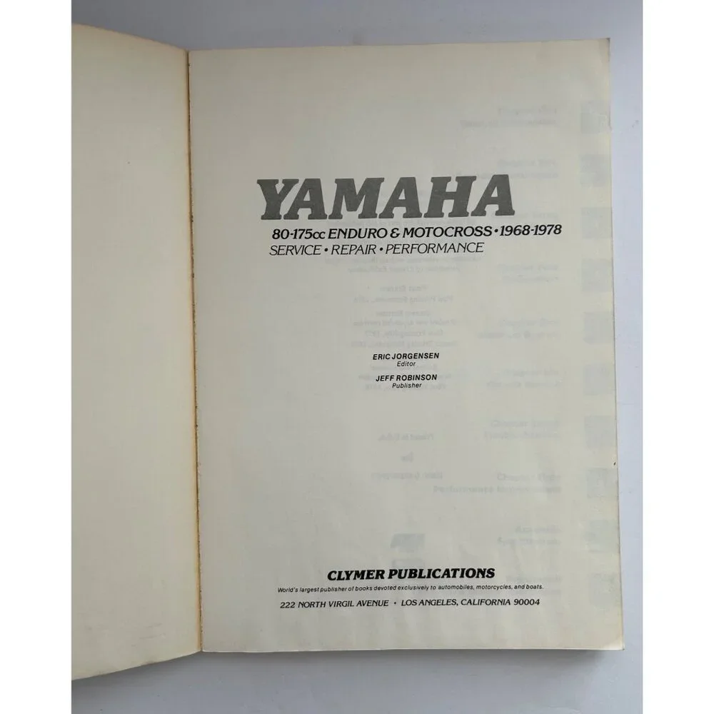 Yamaha 80-175cc Enduro & Motocross 1968-1978 Manual Competition Experts Repair - Picture 4 of 8